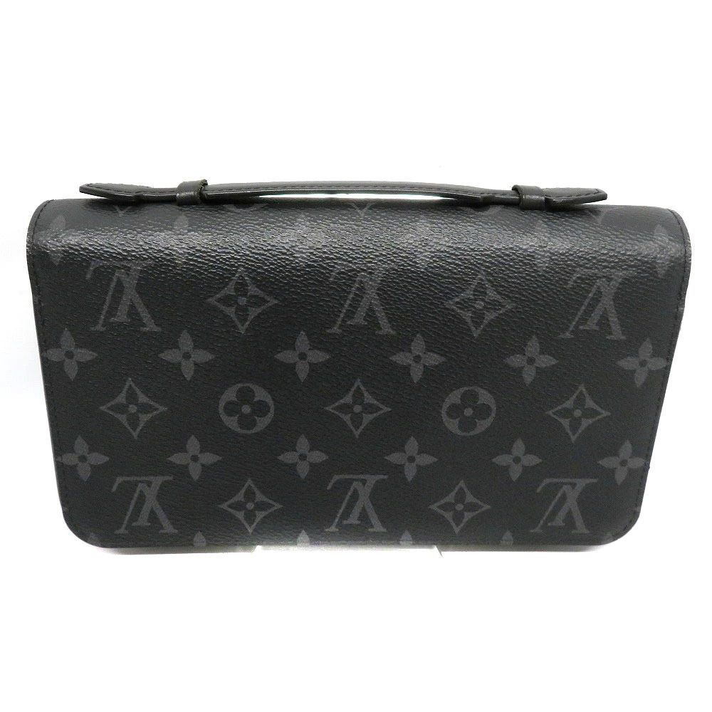 Louis Vuitton Eclipse Round Shoulder Monogram Bag Zippy Black Zipper